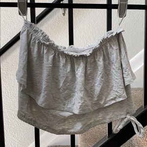 Grey Tube Top ruffle top